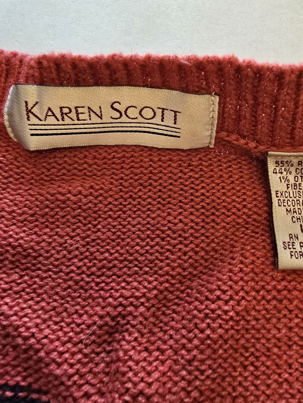 Vintage Karen Scott Teachers Knitwear Vest Size Large - Picture 3 of 8
